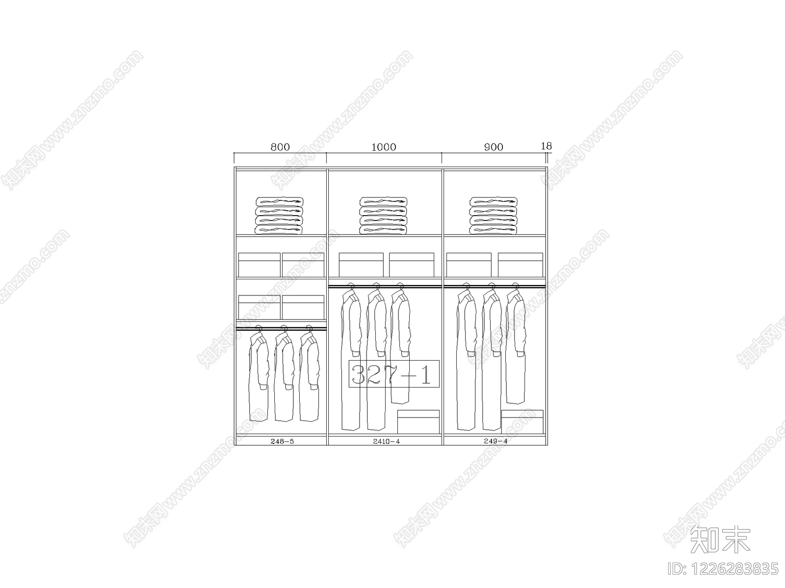 柜子cad施工图下载【ID:1226283835】