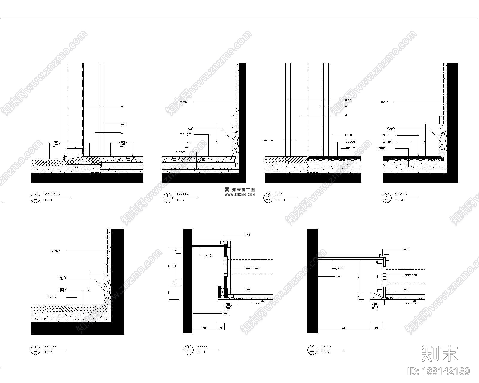 南京星雨花都别墅D2户型施工图CAD下载、户型施工图CAD下载施工图下载【ID:183142189】