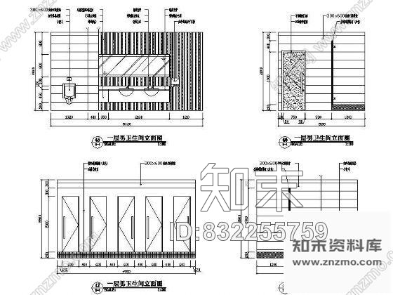 图块/节点某会所卫生间及门头立面设计图cad施工图下载【ID:832255759】