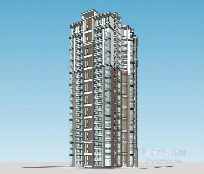 现代高层住宅SU模型下载【ID:26558169】