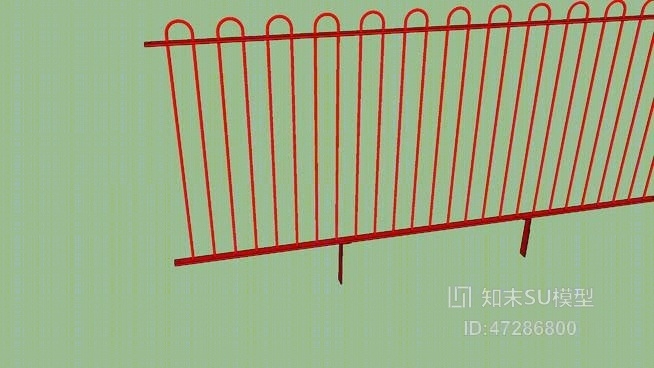 1.2m高适合她卡娜弓顶栏杆12mm直径棒发挥RoSPA规格SU模型下载【ID:47286800】
