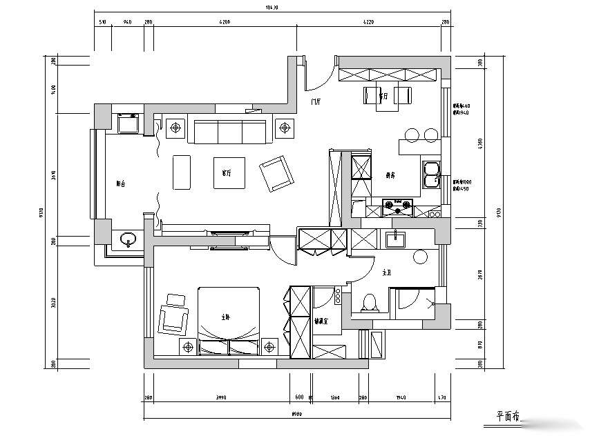 [江苏]现代奢华常熟四季花园公寓房设计施工图cad施工图下载【ID:160495143】