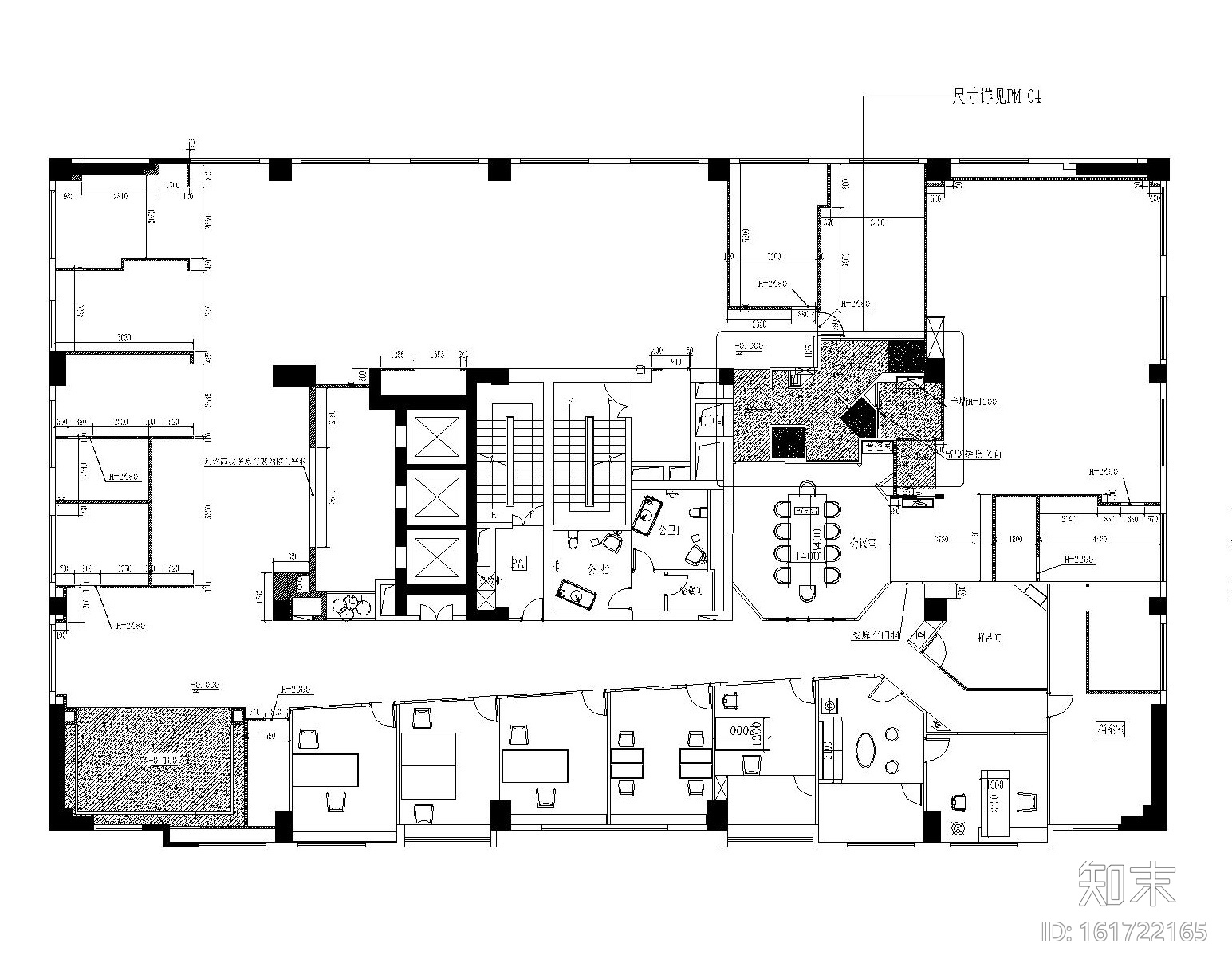 现代混搭风格凯隆地产办公室装修设计施工图+效果图cad施工图下载【ID:161722165】