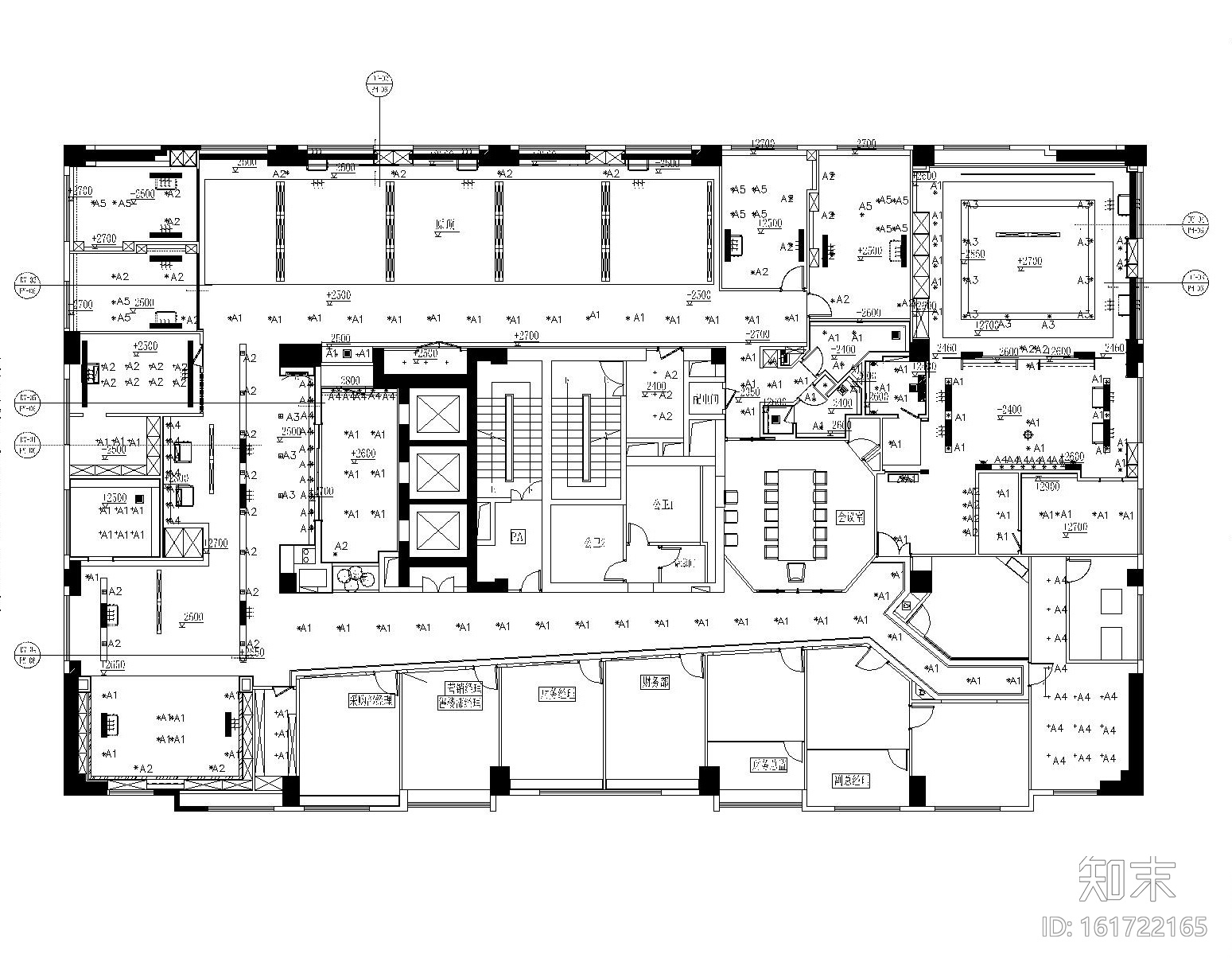 现代混搭风格凯隆地产办公室装修设计施工图+效果图cad施工图下载【ID:161722165】