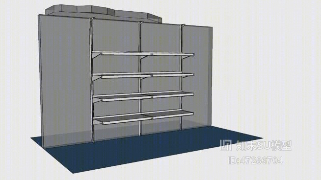 该架spacemaker壁挂式悬臂结构wm2s48x20x108-4-cb食品搁架单元SU模型下载【ID:47286704】