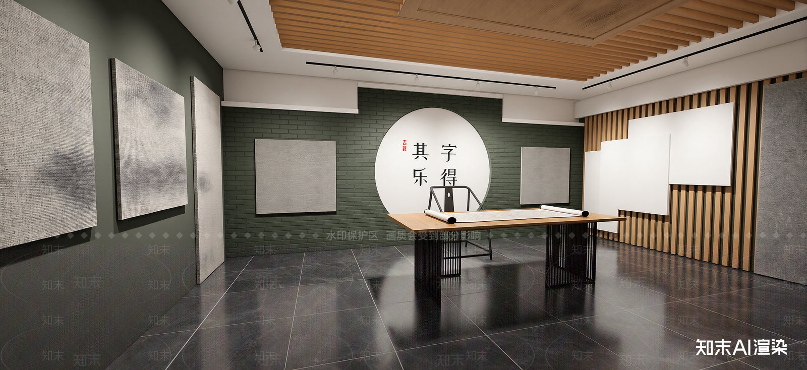 新中式工作室SU模型下载【ID:1222226164】