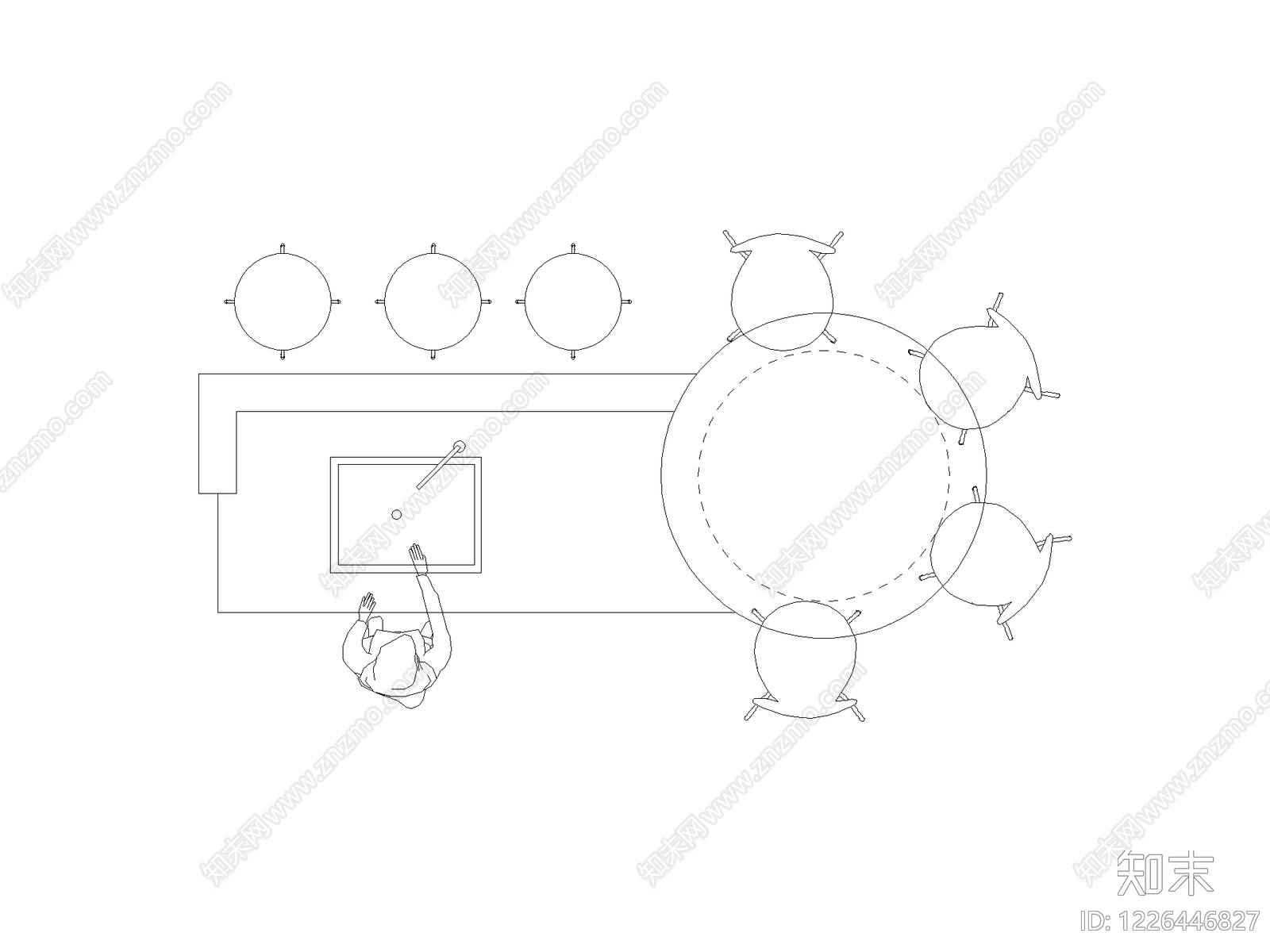 现代桌子CAD图纸