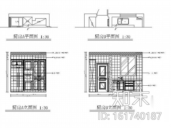 [北京]某海洋花园别墅简欧设计装修图cad施工图下载【ID:161740187】