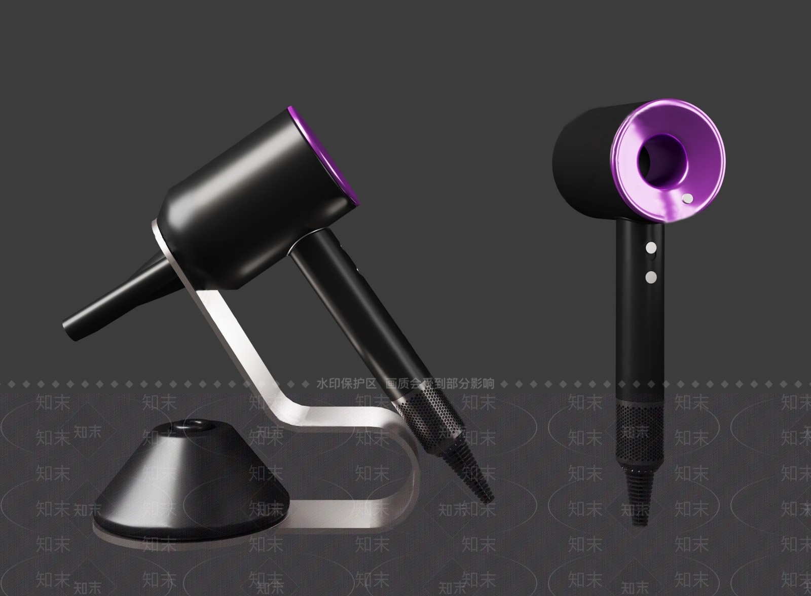 现代戴森吹风机3D模型下载【ID:177126160】
