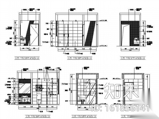 现代中式风格双层别墅装修图（含效果）cad施工图下载【ID:161856141】