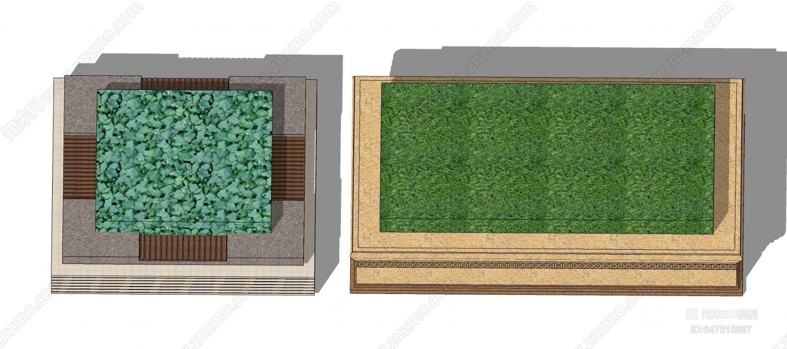 现代方形树池SU模型下载【ID:647515697】