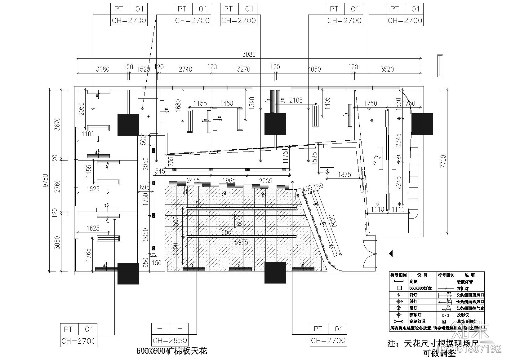 [深圳]现代时尚装饰公司办公楼装修施工图（含效果）cad施工图下载【ID:161807192】