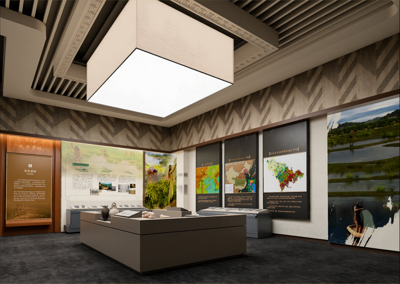 新中式农业展厅3D模型下载【ID:1214652292】