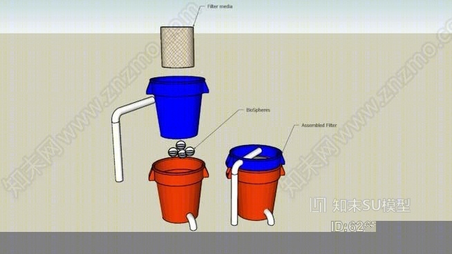 池塘过滤器模型SU模型下载【ID:626295987】