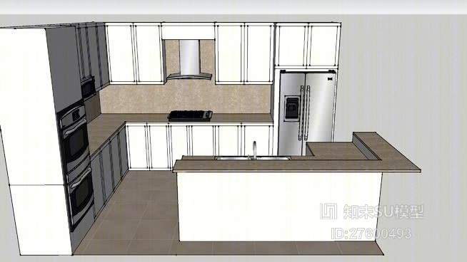 家居开放厨房SU模型下载【ID:319307034】