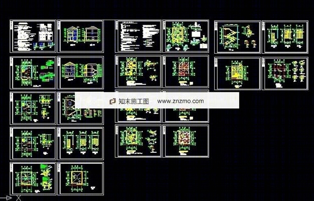 别墅施工图--3层别墅全套建筑结构图cad施工图下载【ID:36951561】