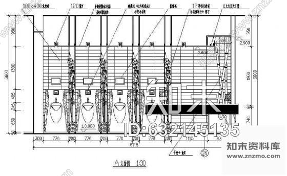 男卫生间立面图(含效果图)施工图下载【ID:632145135】