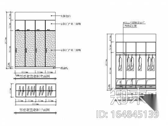 简洁快餐厅室内装修图cad施工图下载【ID:164845139】