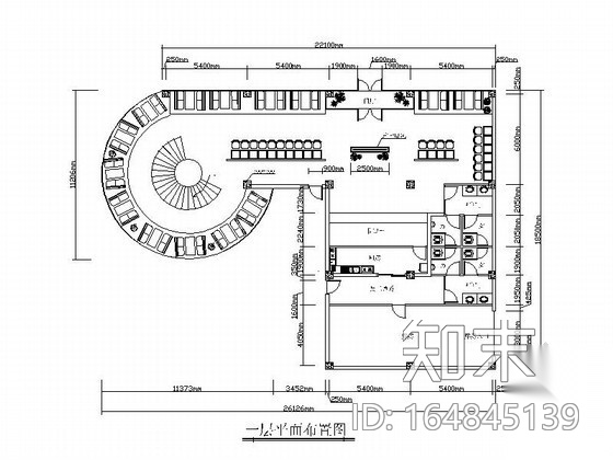 简洁快餐厅室内装修图cad施工图下载【ID:164845139】