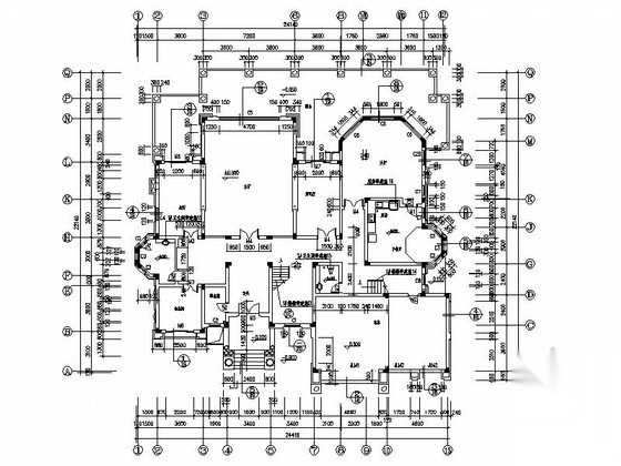 [台州]某太阳城二层豪华别墅建筑方案图cad施工图下载【ID:165924126】