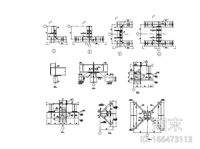 吊车梁详图CADcad施工图下载【ID:166473113】