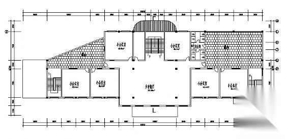 渡假村综合楼欧式建筑方案图cad施工图下载【ID:151521150】