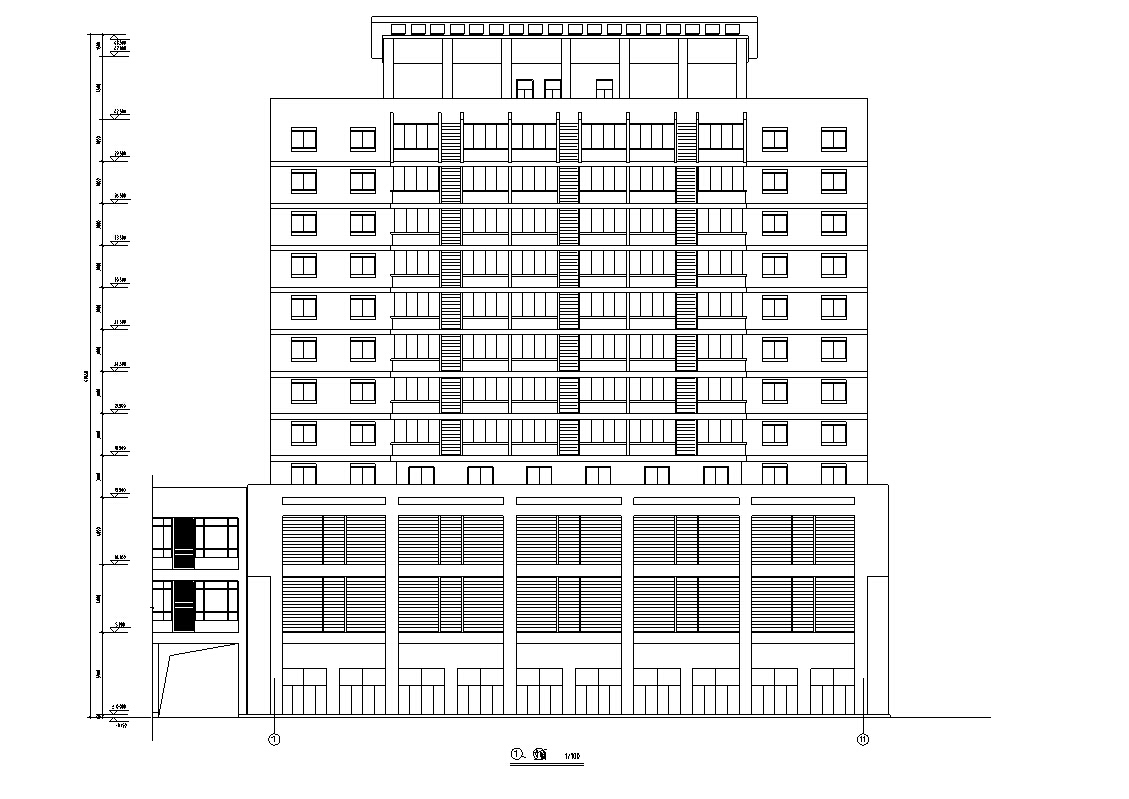 3套办公综合楼建筑设计施工图CADcad施工图下载【ID:167231185】