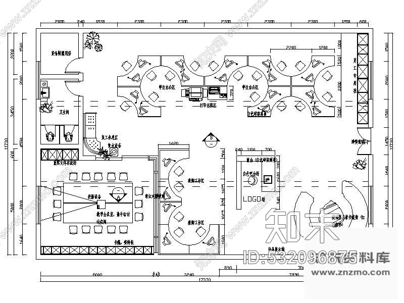 施工图某公司模型办公室改造装修方案cad施工图下载【ID:532096875】