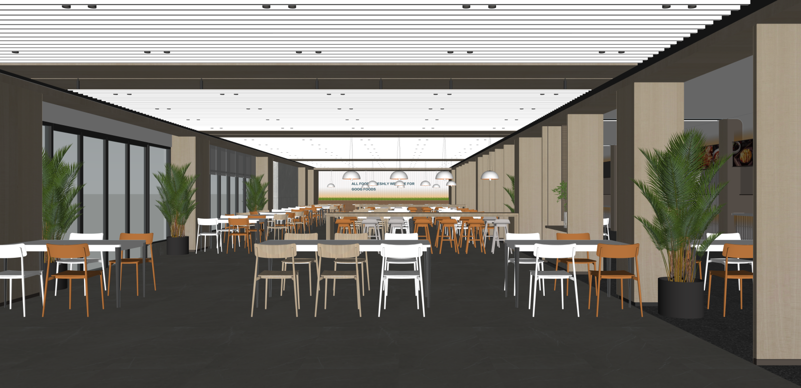 现代快餐店SU模型下载【ID:1215932223】