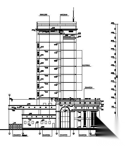 某十层银行办公楼建筑方案图cad施工图下载【ID:168114197】