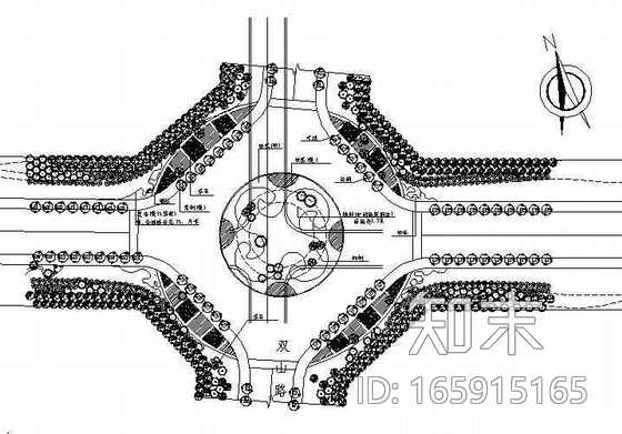 [山东]某道路绿化景观设计方案cad施工图下载【ID:165915165】