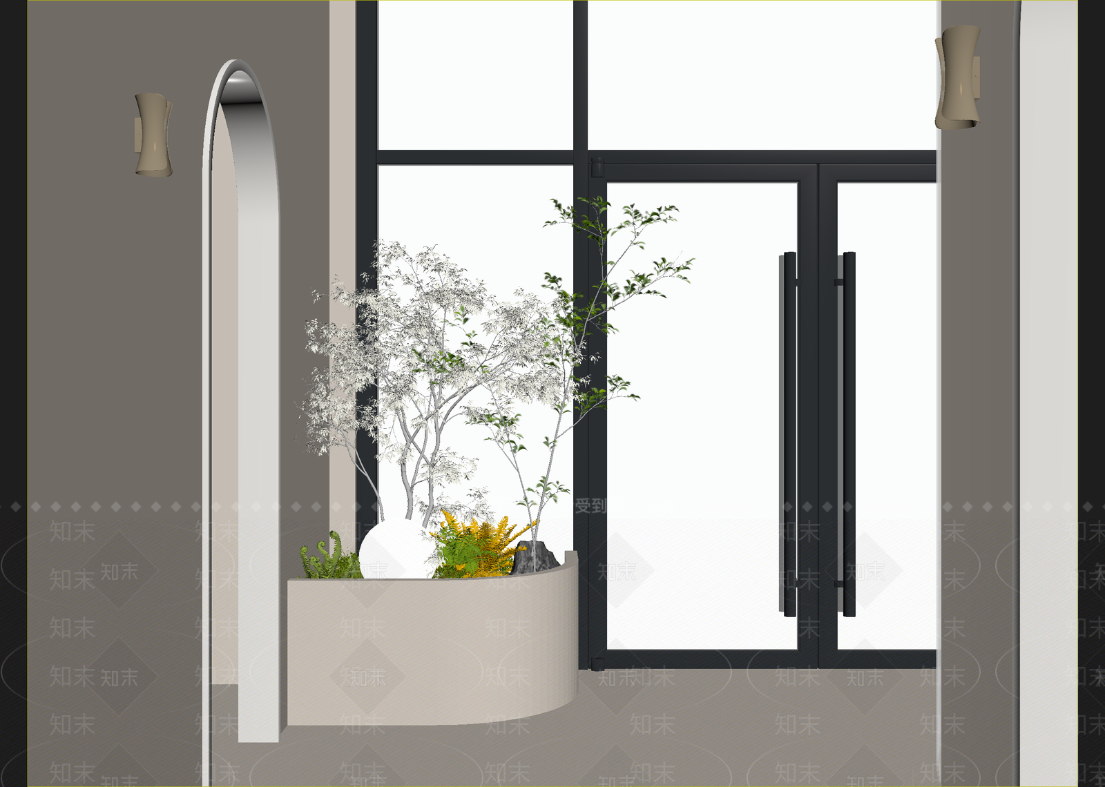 奶油玄关3D模型下载【ID:1215047683】