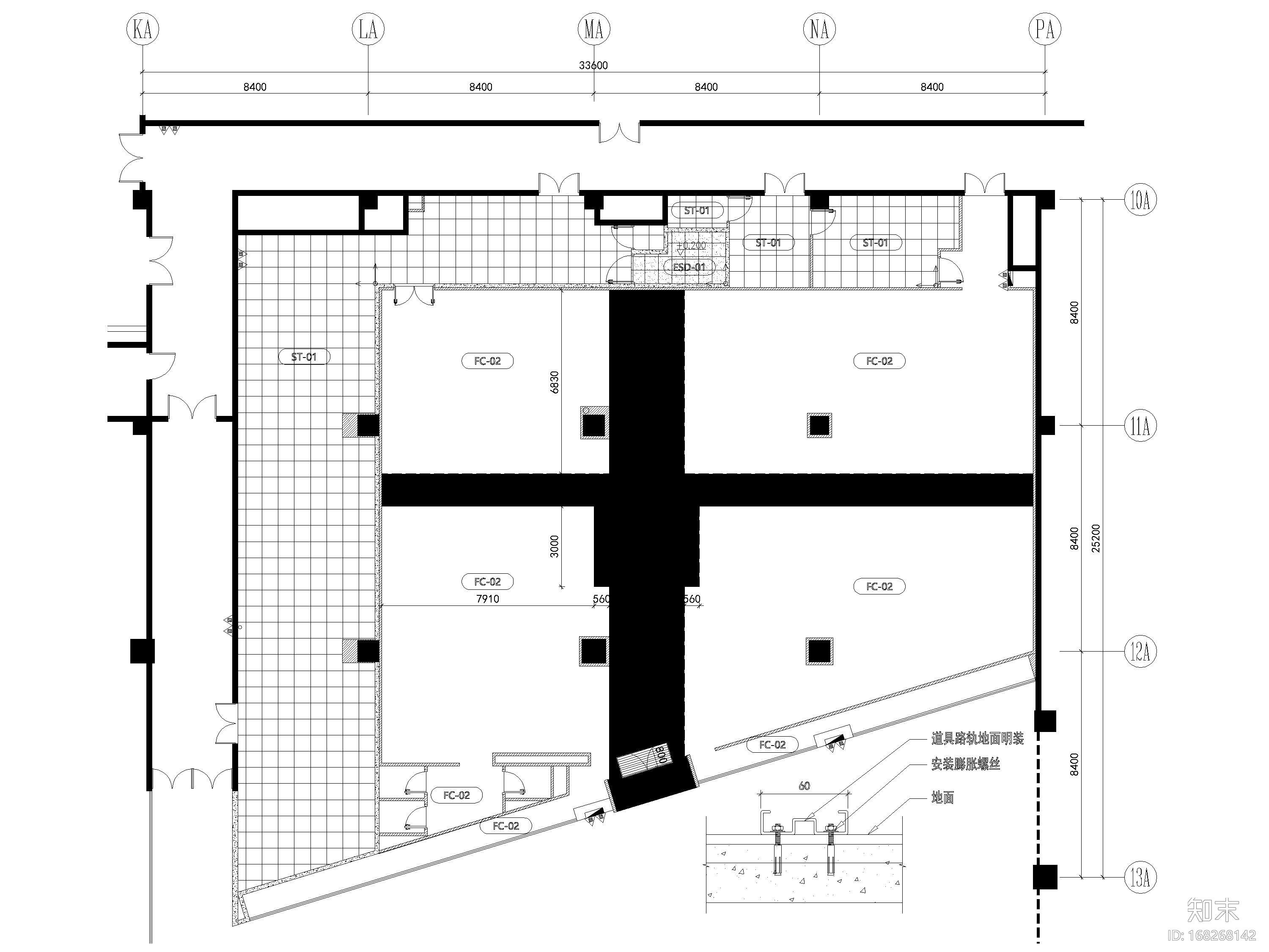 [浙江]宁波663㎡耐克旗舰店室内装饰施工图cad施工图下载【ID:168268142】