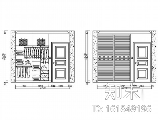 各式衣柜立面CAD图块下载施工图下载【ID:161849196】