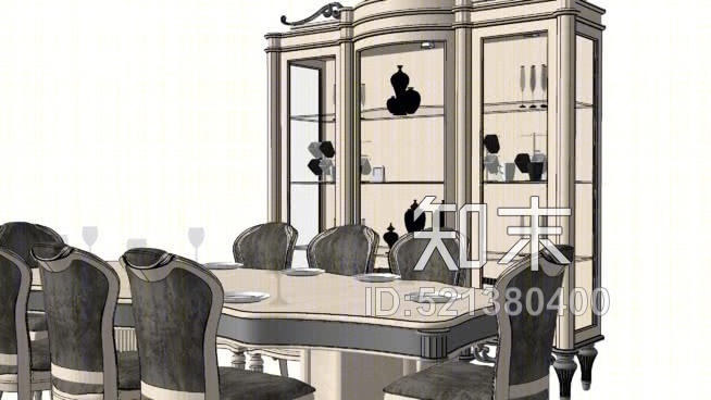 幻想餐厅SU模型下载【ID:521380400】