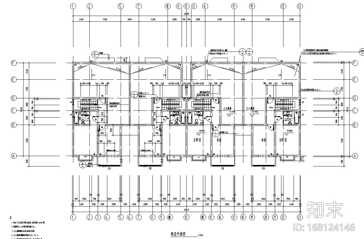 六层跃七层小康二单元户型设计施工图下载【ID:168124146】