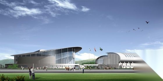 [徐州]某师范大学游泳馆建筑施工图、效果图cad施工图下载【ID:164867148】