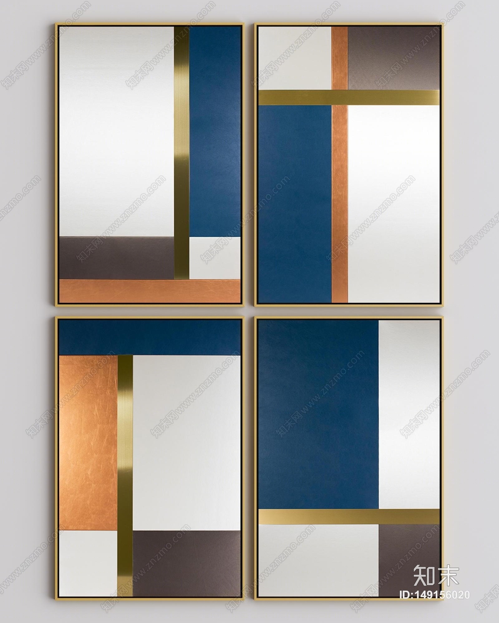 现代简约客厅装饰画3D模型下载【ID:149156020】