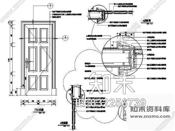 图块/节点销售中心单扇门详图施工图下载【ID:832256739】