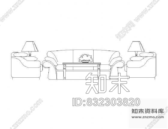 图块/节点各式沙发立面图块集施工图下载【ID:832303820】