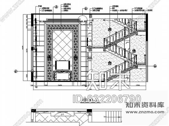 图块/节点别墅客厅立面图cad施工图下载【ID:832206790】