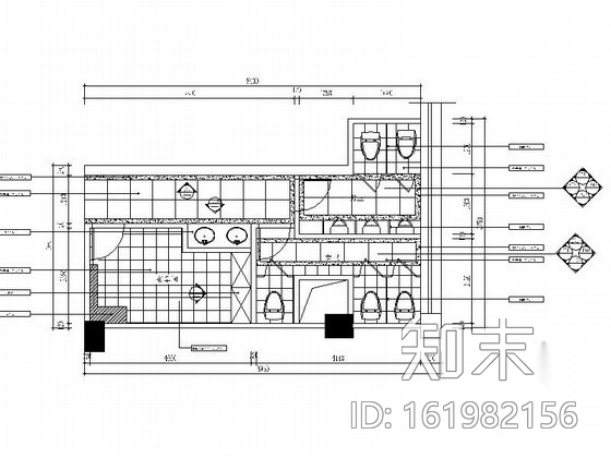 酒店公共厕所室内装修图cad施工图下载【ID:161982156】