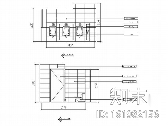 酒店公共厕所室内装修图cad施工图下载【ID:161982156】