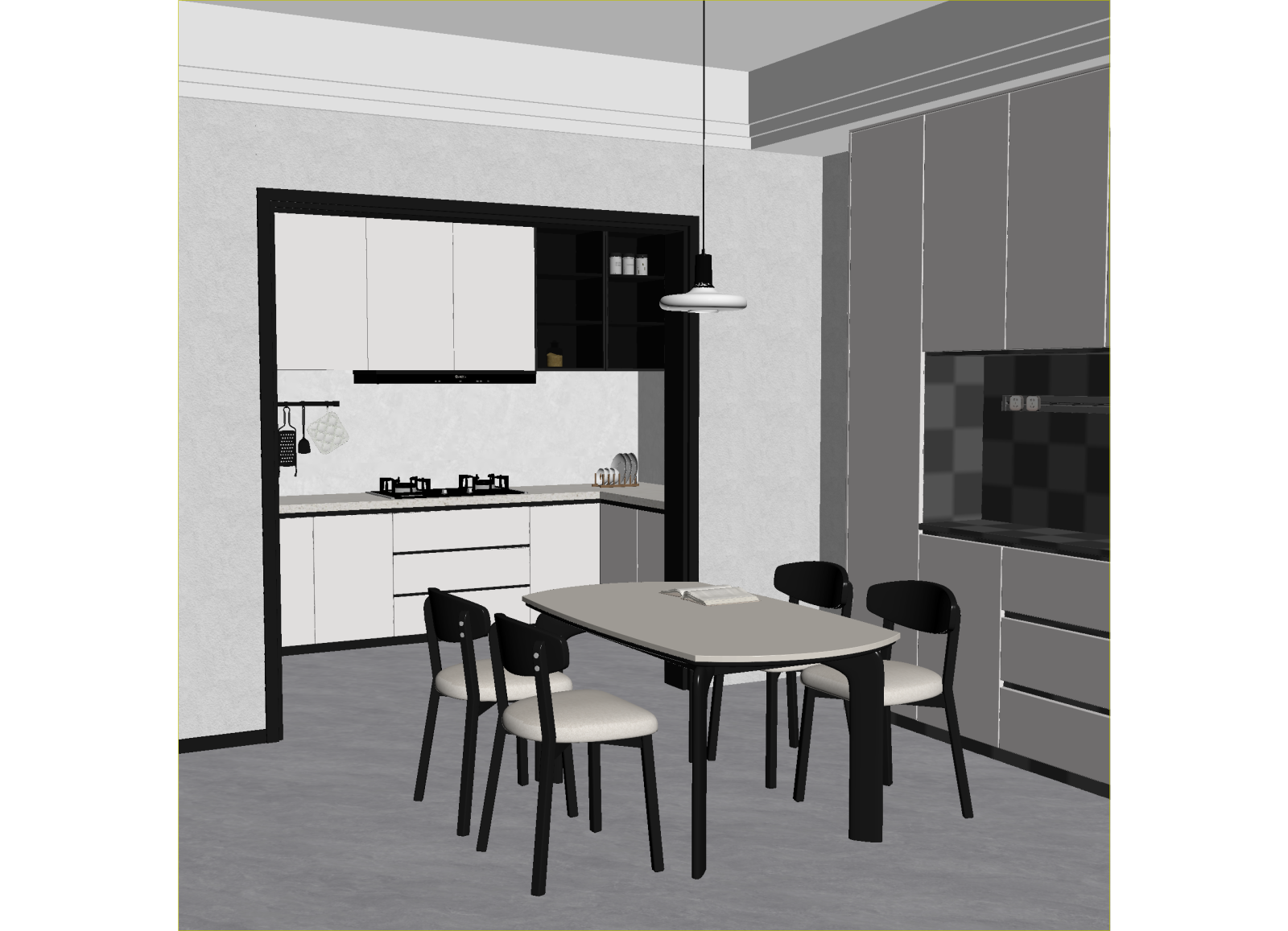 现代开放式厨房3D模型下载【ID:1214961686】