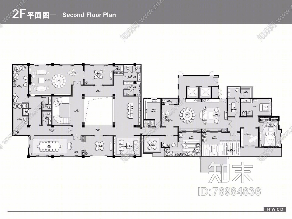 上海某皇家花园会所cad施工图下载【ID:76984836】