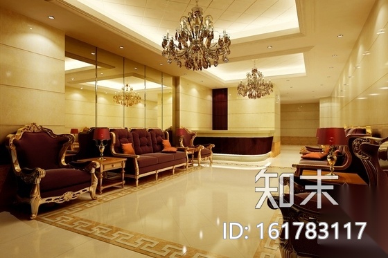 [内蒙]高级现代酒店洗浴中心室内装修施工图(含效果)cad施工图下载【ID:161783117】