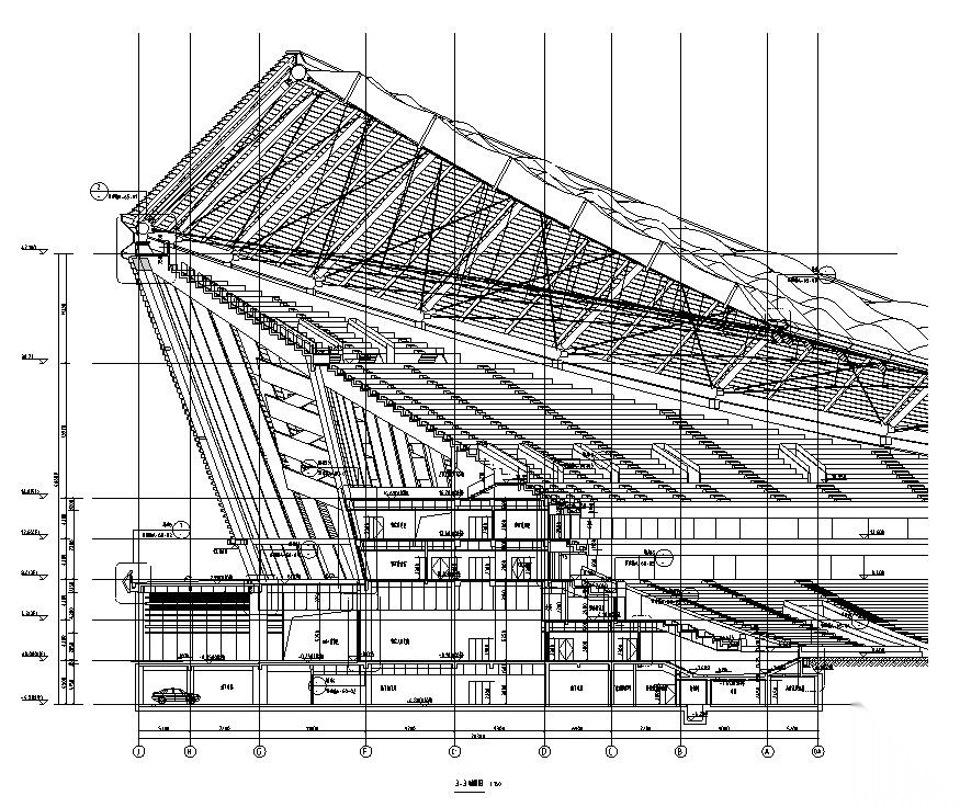 [海南]海口体育场项目全套建筑施工图（最新+168张CAD...施工图下载【ID:151668139】