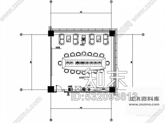 施工图69㎡办公空间小会议室装修图cad施工图下载【ID:532093813】