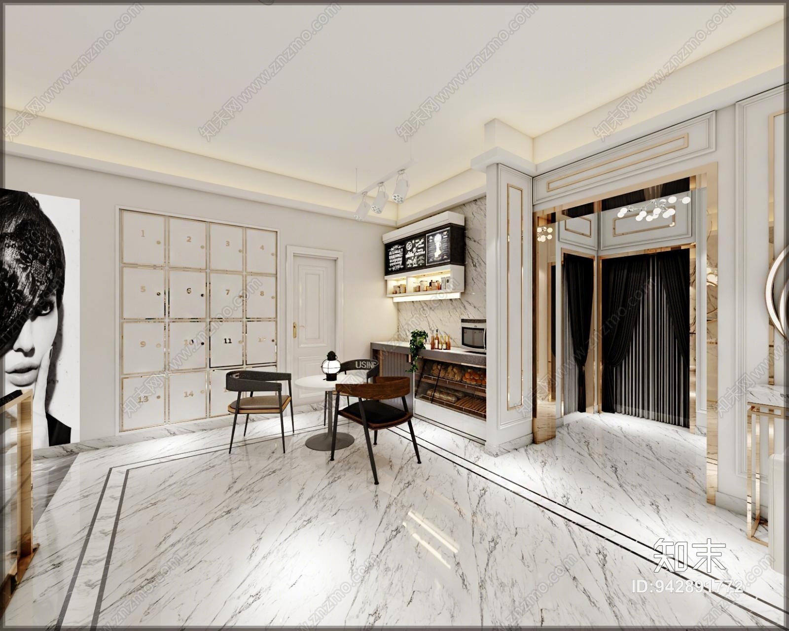新古典美发店3D模型下载【ID:942891772】
