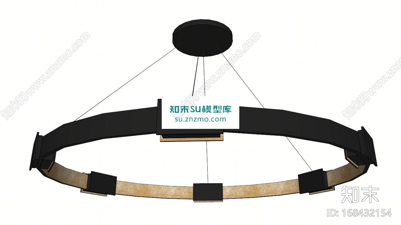 简约圆环吊灯SU模型下载【ID:168432154】
